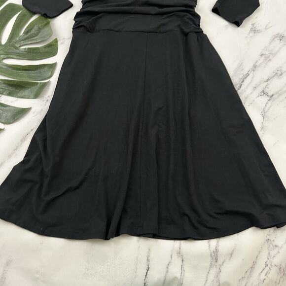 Betabrand Womens Jersey Knit Dress Size M Black Ruched Stretch Pockets - Picture 10 of 10